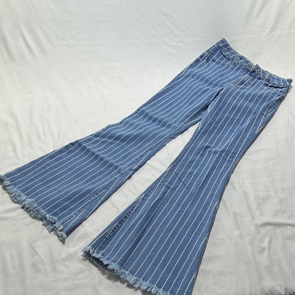 Cello Denim - Cello bell bottom pin stripe blue jeans size 5